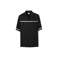 Chemise à manches courtes en sergé avec logo - Noir