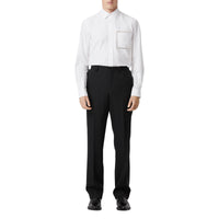 Chemise oxford en popeline de coton avec dentelle - Blanc optique