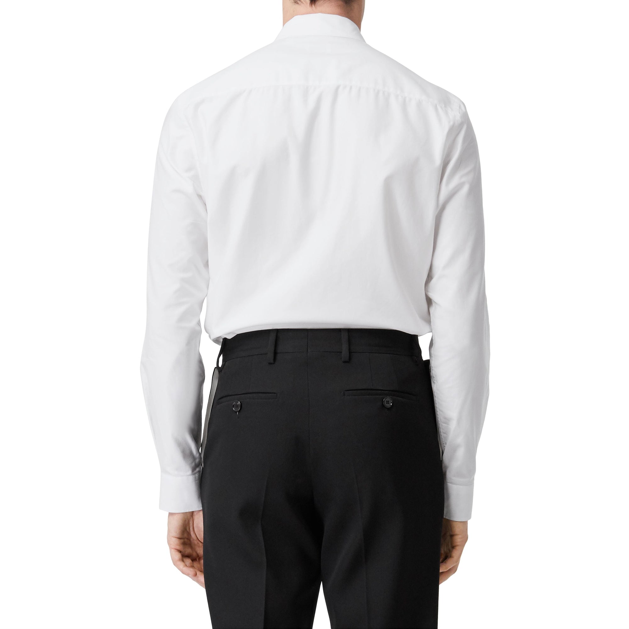 Chemise oxford en popeline de coton avec dentelle - Blanc optique