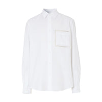 OPTIC WHITE Chemise Oxford en popeline de coton avec dentelle