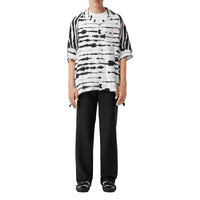 MONOCHROME IP PTTN Chemise en sergé à imprimé aquarelle et manches courtes avec cape