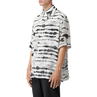 MONOCHROME IP PTTN Chemise en sergé à imprimé aquarelle et manches courtes avec soie