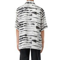 MONOCHROME IP PTTN Chemise en sergé à imprimé aquarelle et manches courtes avec soie
