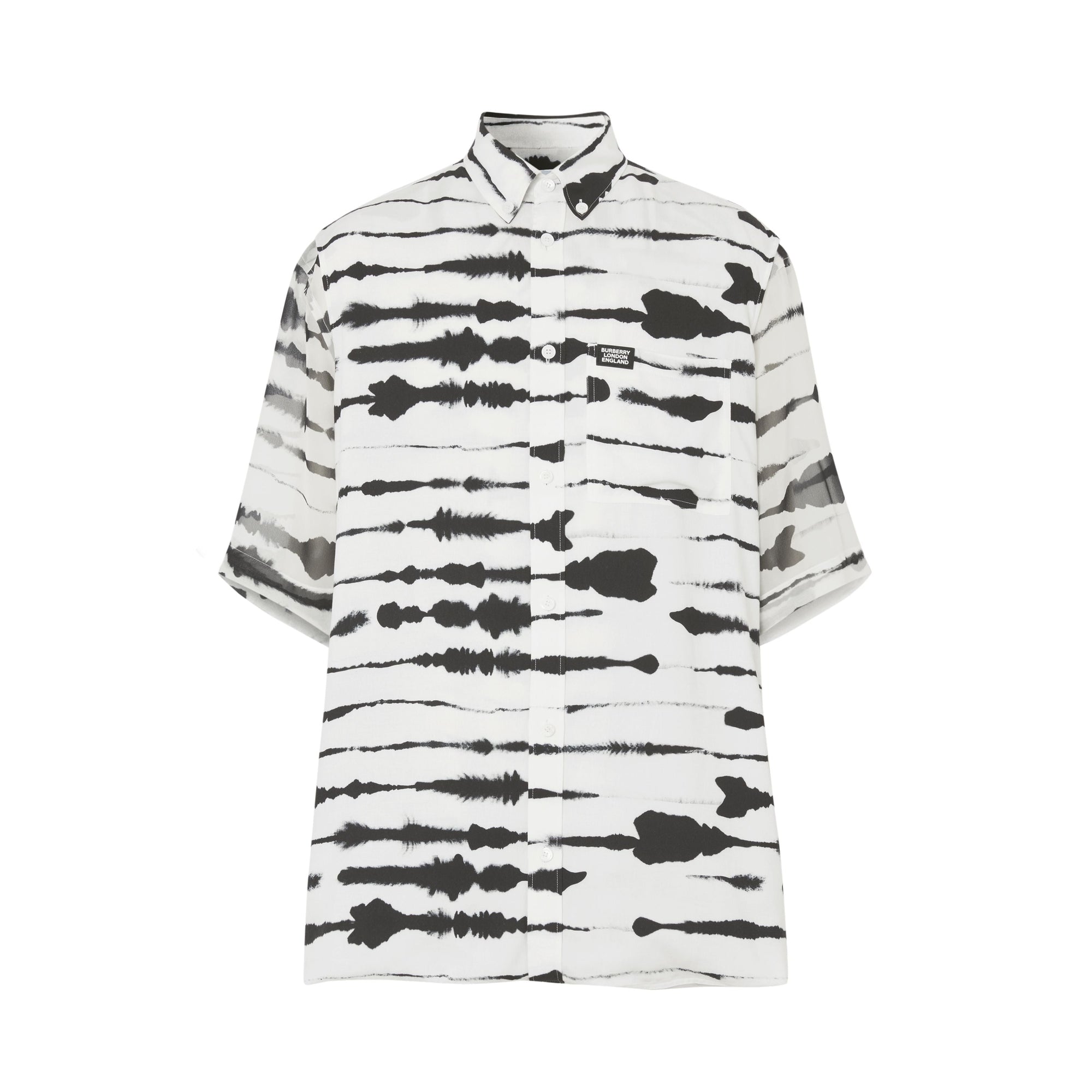 MONOCHROME IP PTTN Chemise en sergé à imprimé aquarelle et manches courtes avec soie