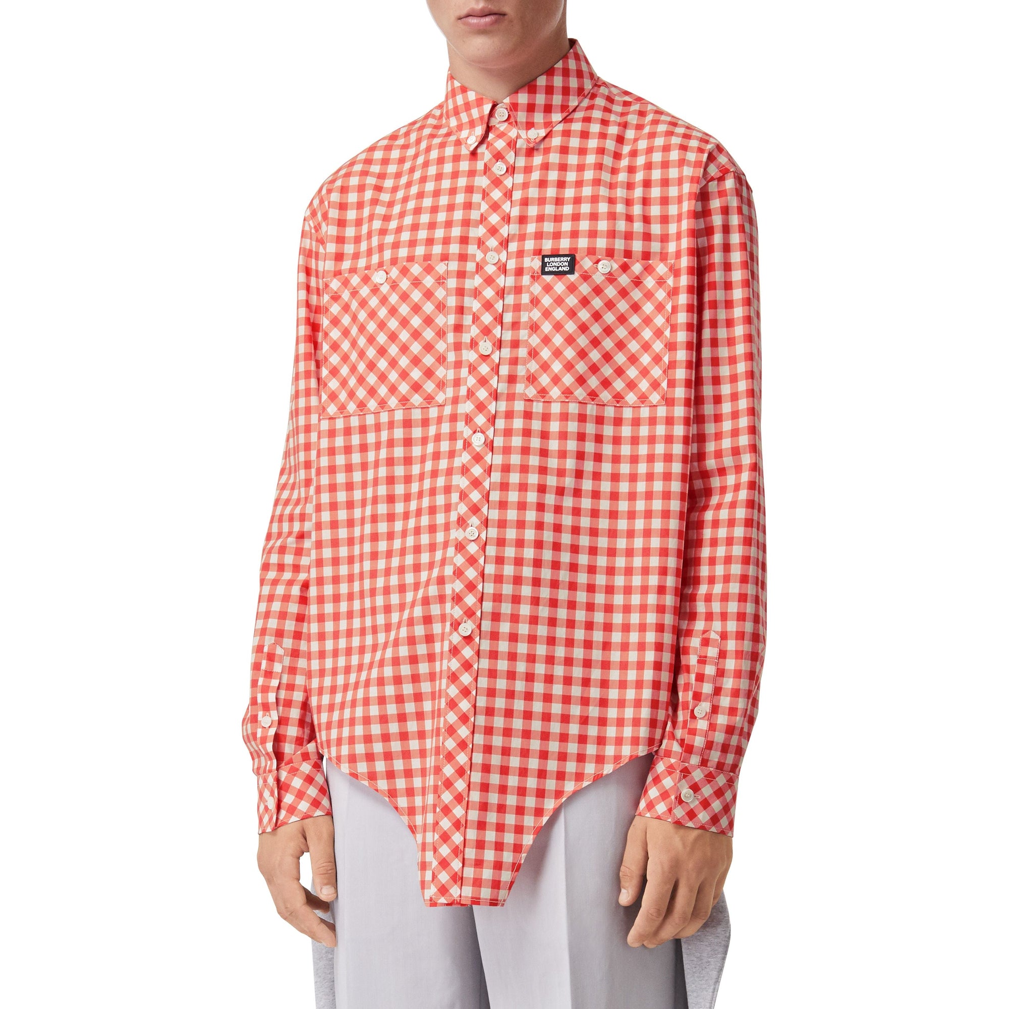 RED PATTERN Chemise oversize en coton vichy avec découpe à la base