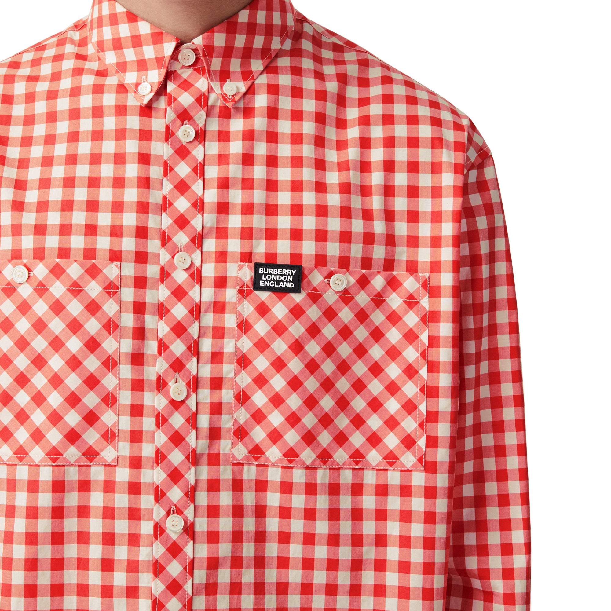 RED PATTERN Chemise oversize en coton vichy avec découpe à la base