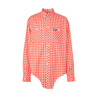 RED PATTERN Chemise oversize en coton vichy avec découpe à la base