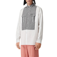 LIGHT PEBBLE GREY IP Chemise oversize en popeline de coton vichy