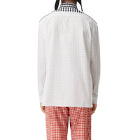 LIGHT PEBBLE GREY IP Chemise oversize en popeline de coton vichy