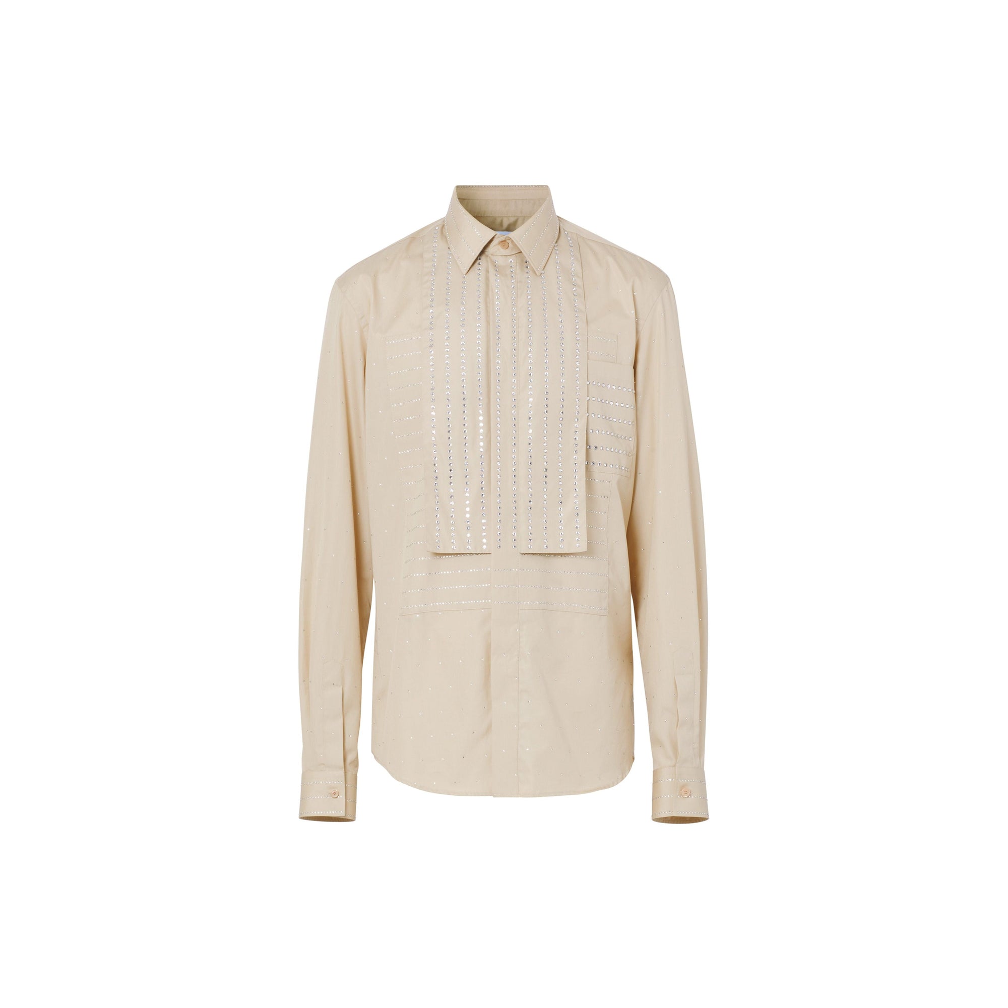 Chemise en popeline de coton avec cristaux et col amovible - Sésame