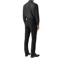 Chemise en lin mélangé avec logo - Noir