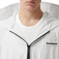 Parka en coton technique à panneau zippé - Blanc optique