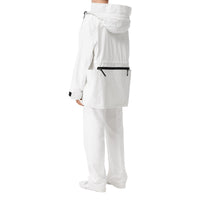 Parka en coton technique à panneau zippé - Blanc optique