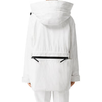 Parka en coton technique à panneau zippé - Blanc optique
