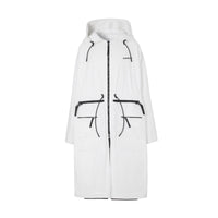 Parka en coton technique à panneau zippé - Blanc optique
