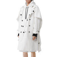 OPTIC WHITE Trench déstructuré en faille technique avec cape