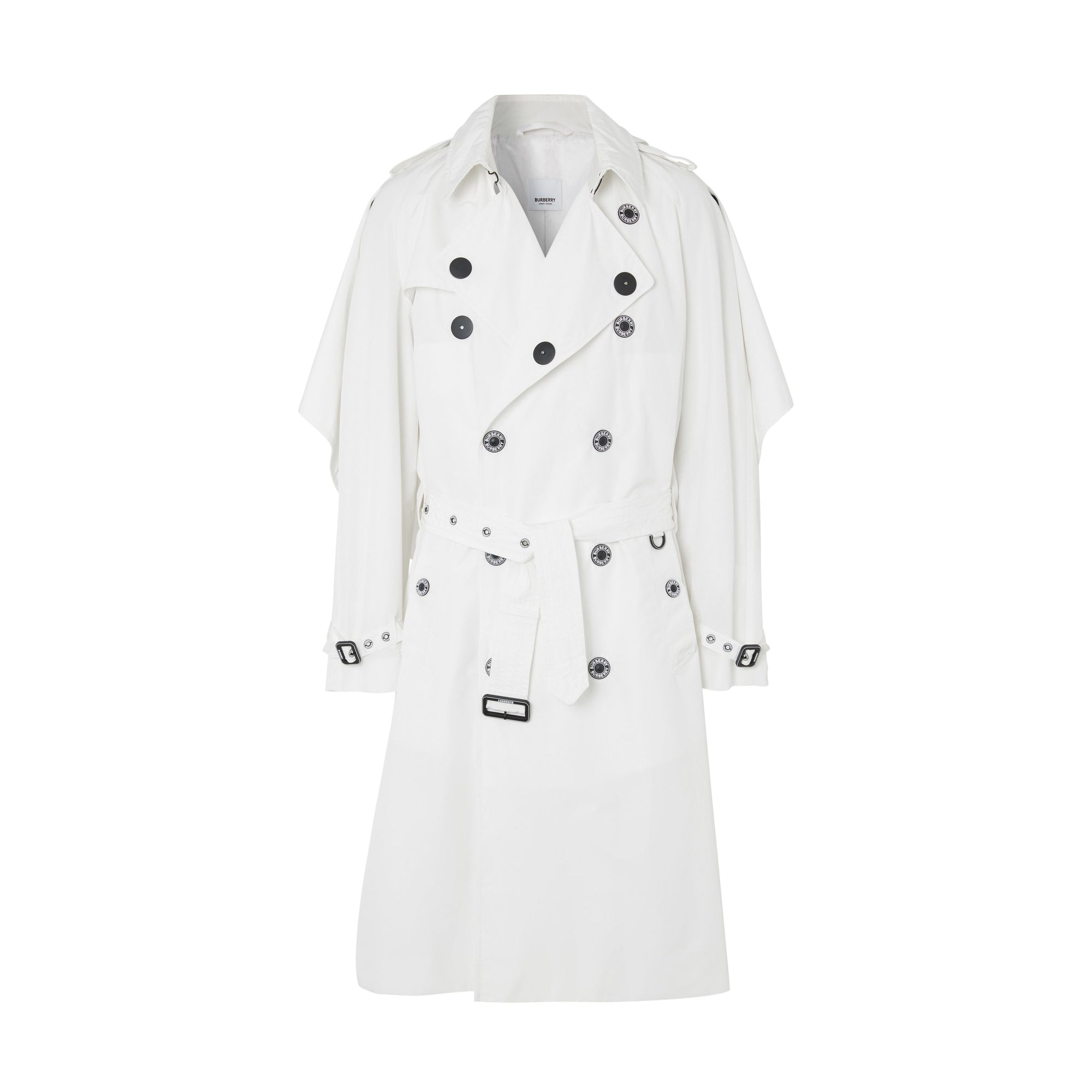 OPTIC WHITE Trench déstructuré en faille technique avec cape