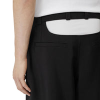 Short ajusté en mohair et laine avec découpe arrière - Noir