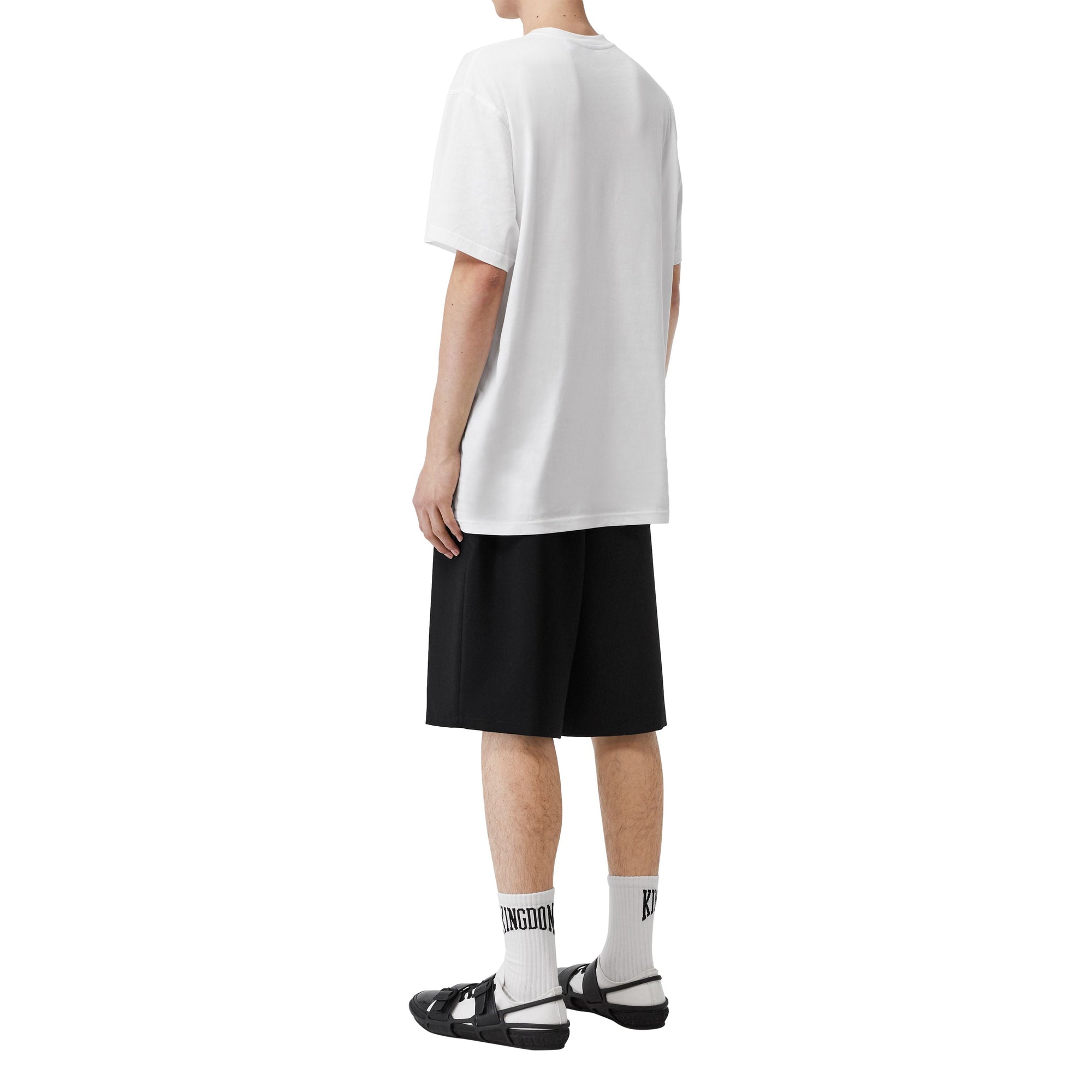 Short ajusté en mohair et laine avec découpe arrière - Noir