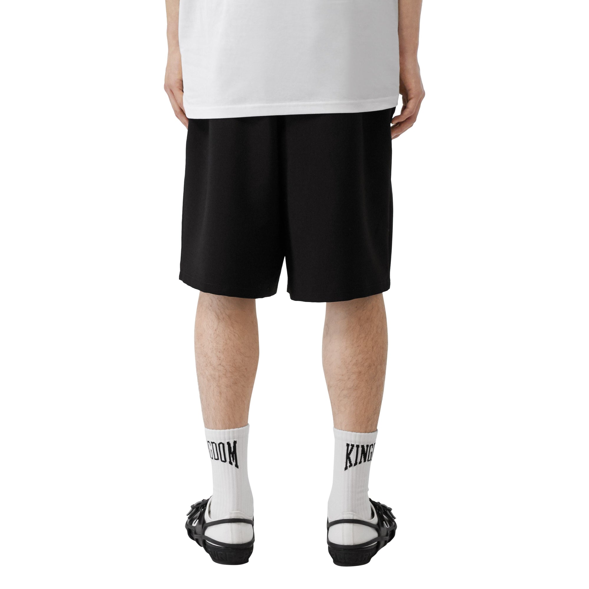 Short ajusté en mohair et laine avec découpe arrière - Noir