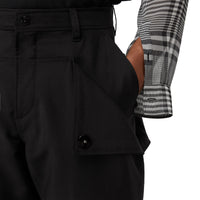 BLACK Pantalon de costume en mohair et laine avec boutons pression