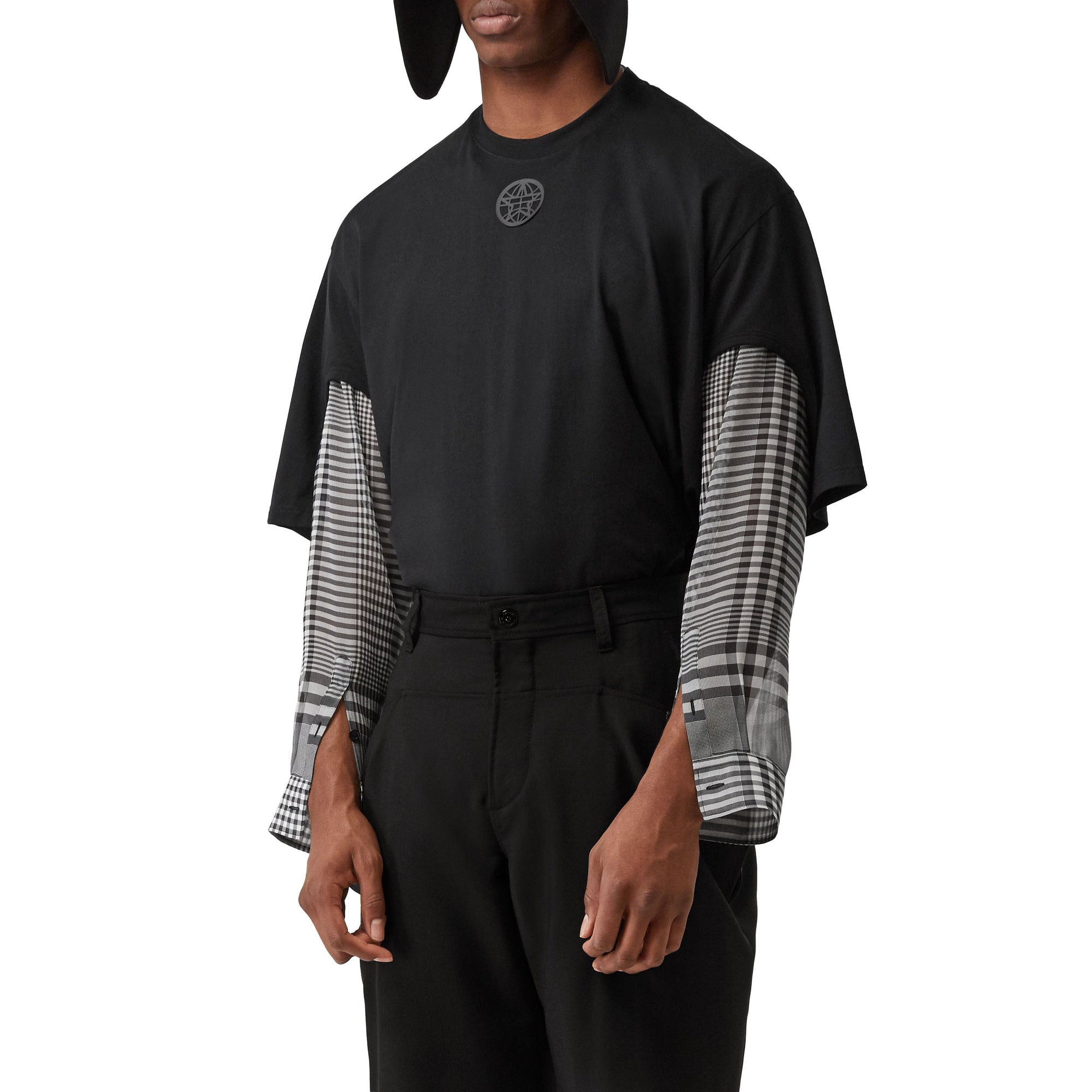 BLACK Pantalon de costume en mohair et laine avec boutons pression