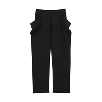BLACK Pantalon de costume en mohair et laine avec boutons pression