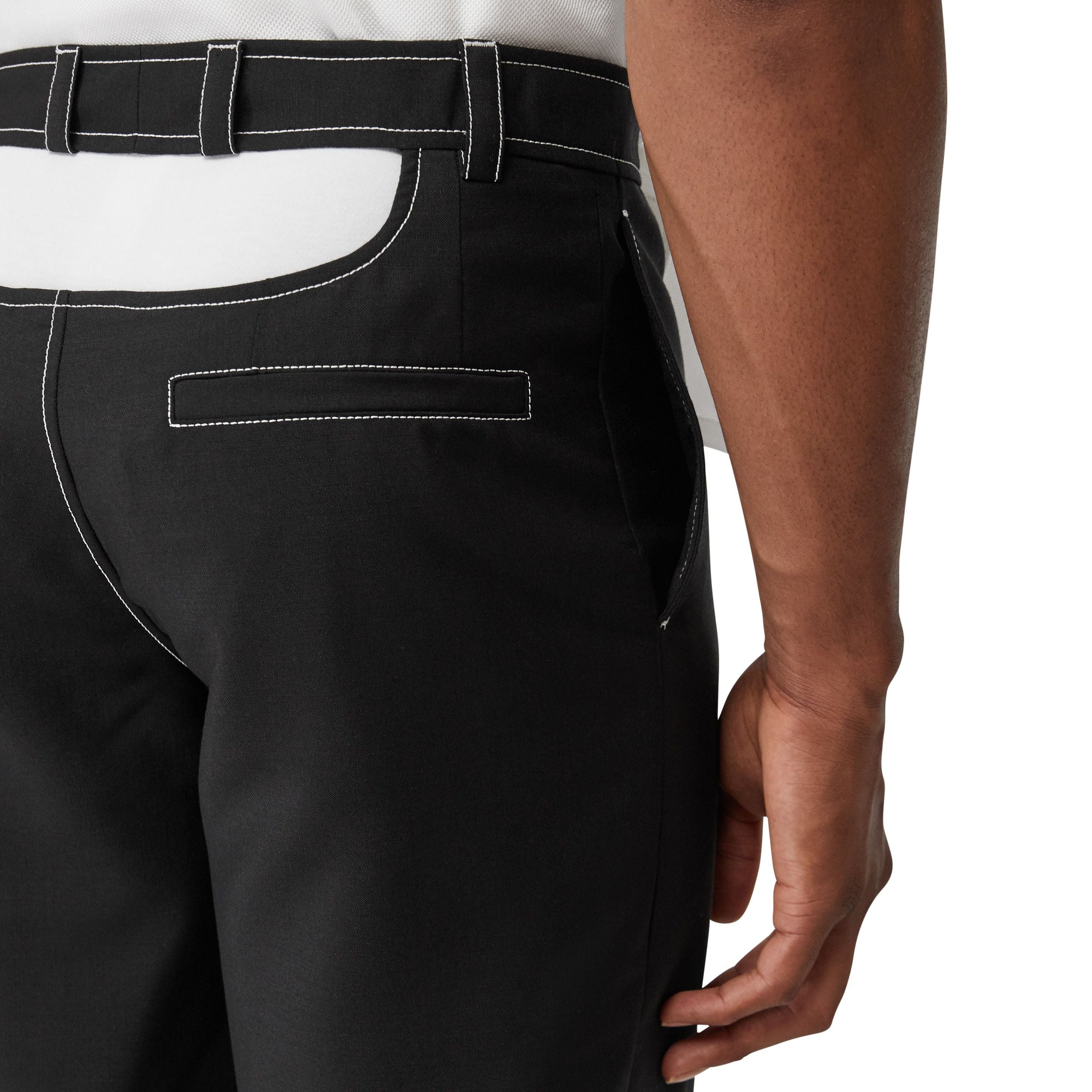 Pantalon ample en mohair et laine avec découpe arrière - Noir
