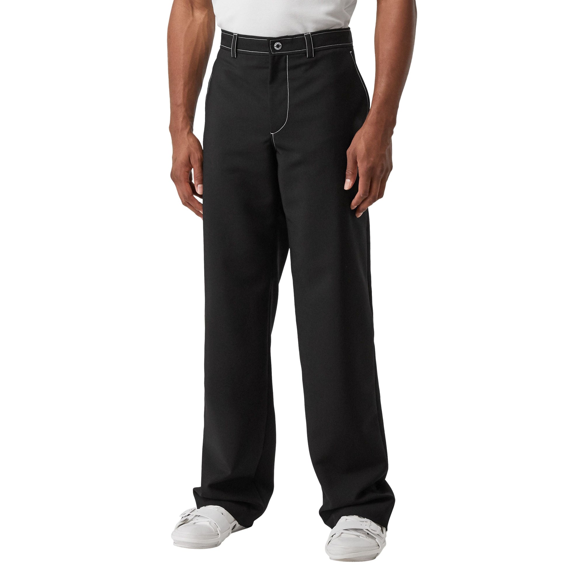 Pantalon ample en mohair et laine avec découpe arrière - Noir