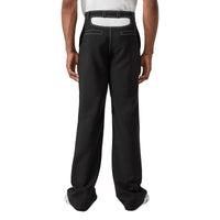 Pantalon ample en mohair et laine avec découpe arrière - Noir