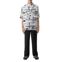 Pantalon ample en laine avec découpe arrière - Noir