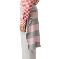 LIGHT PEBBLE GREY Pantalon ample en mohair et laine avec jupe rayée