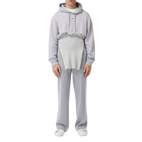 Hoodie déstructuré en coton - Gris galet clair