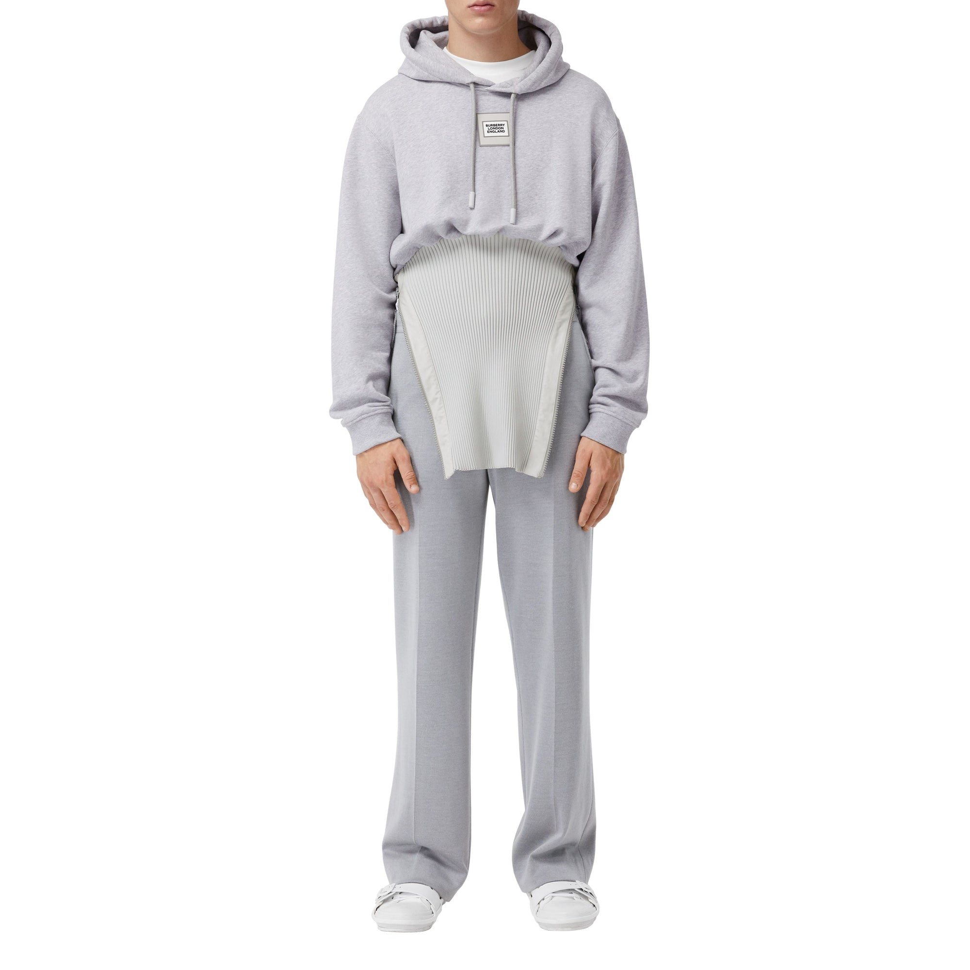 Hoodie déstructuré en coton - Gris galet clair