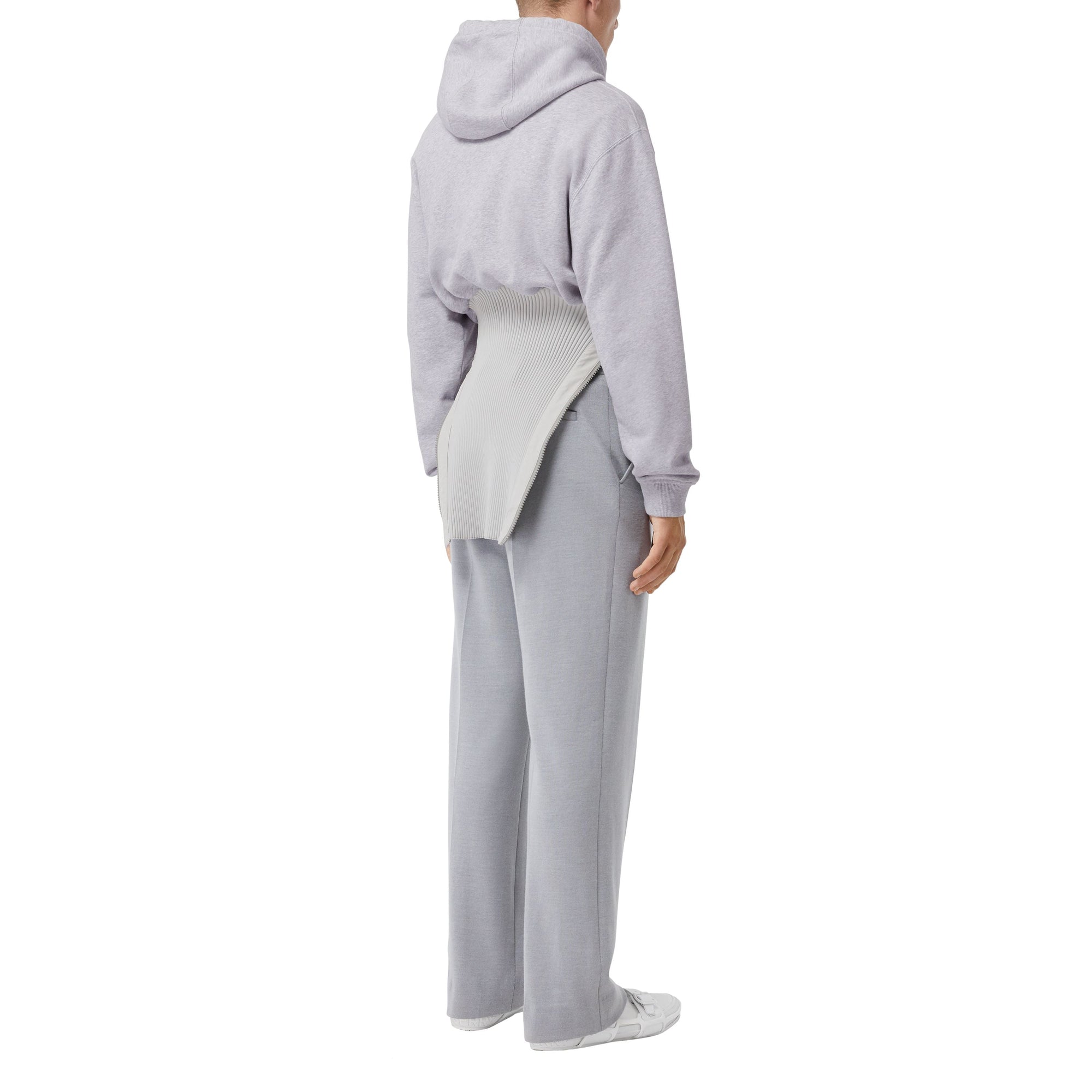 Hoodie déstructuré en coton - Gris galet clair