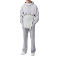 Hoodie déstructuré en coton - Gris galet clair