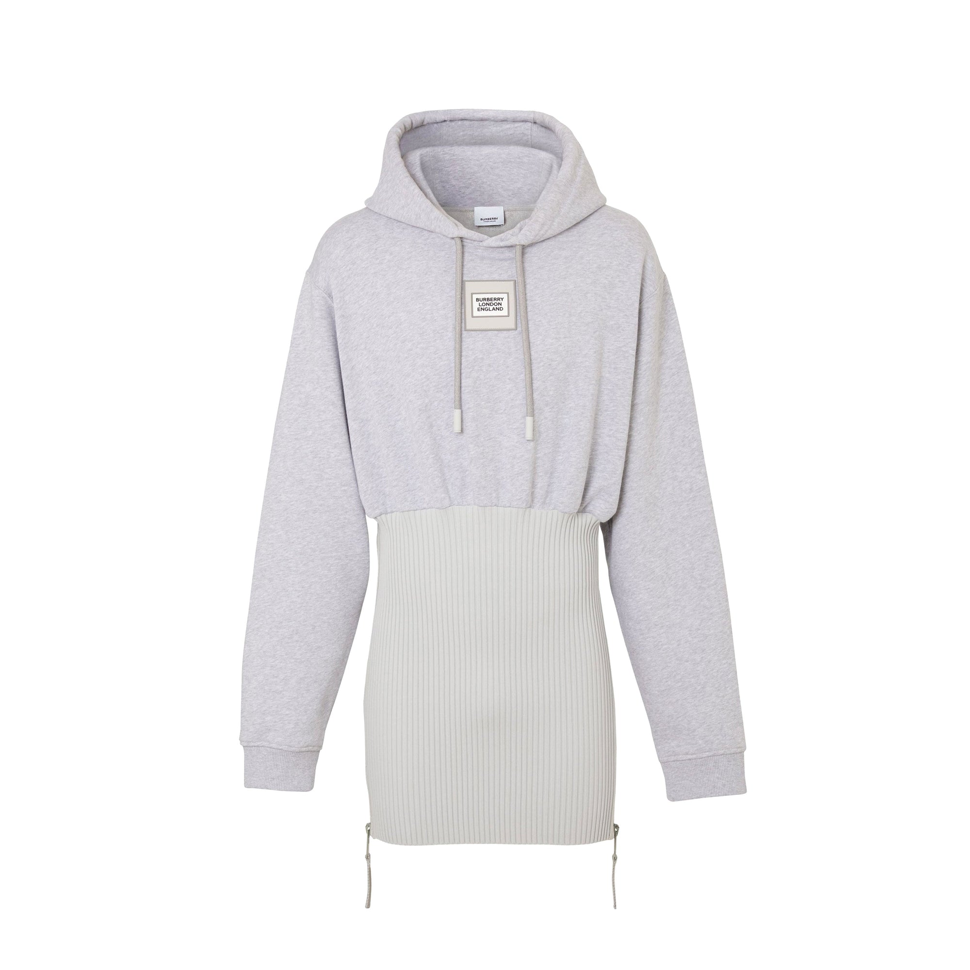 Hoodie déstructuré en coton - Gris galet clair
