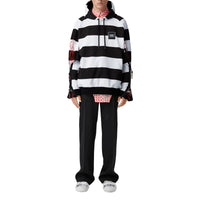 BLACK PATTERN Hoodie rayé en coton avec logo et zips