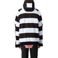 BLACK PATTERN Hoodie rayé en coton avec logo et zips