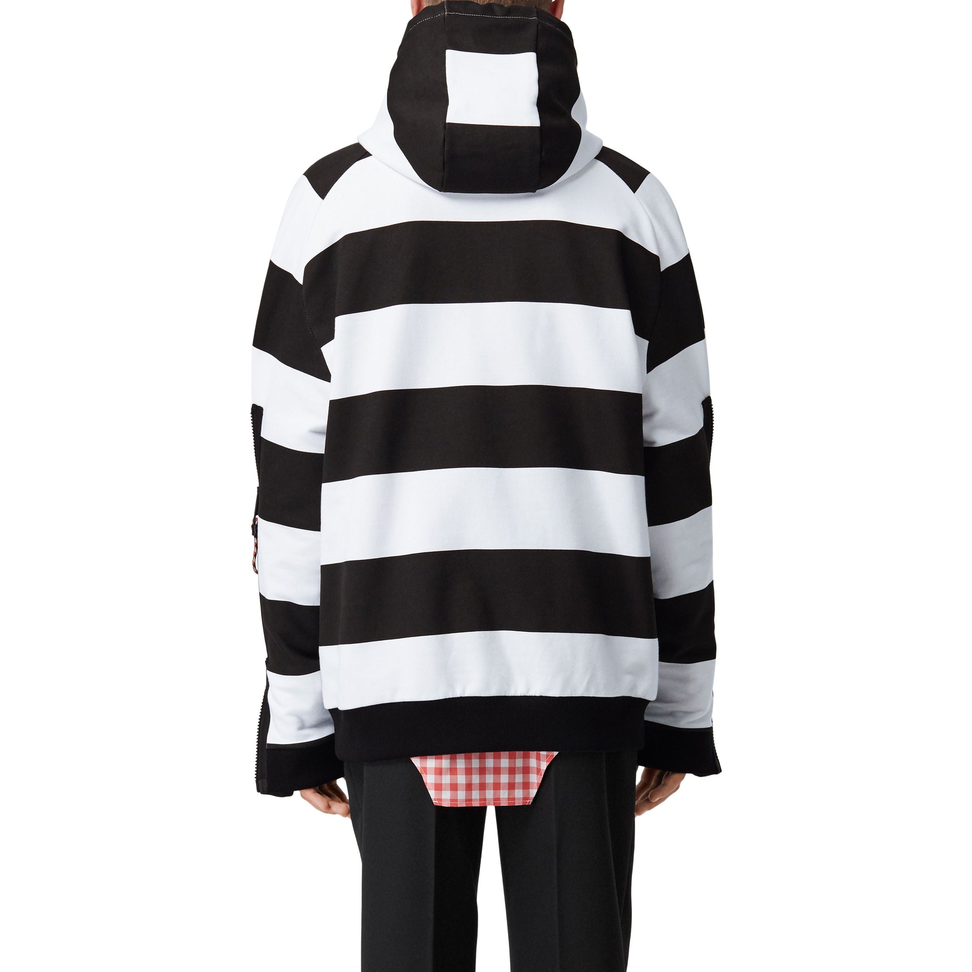 BLACK PATTERN Hoodie rayé en coton avec logo et zips