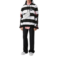 BLACK PATTERN Hoodie rayé en coton avec logo et zips