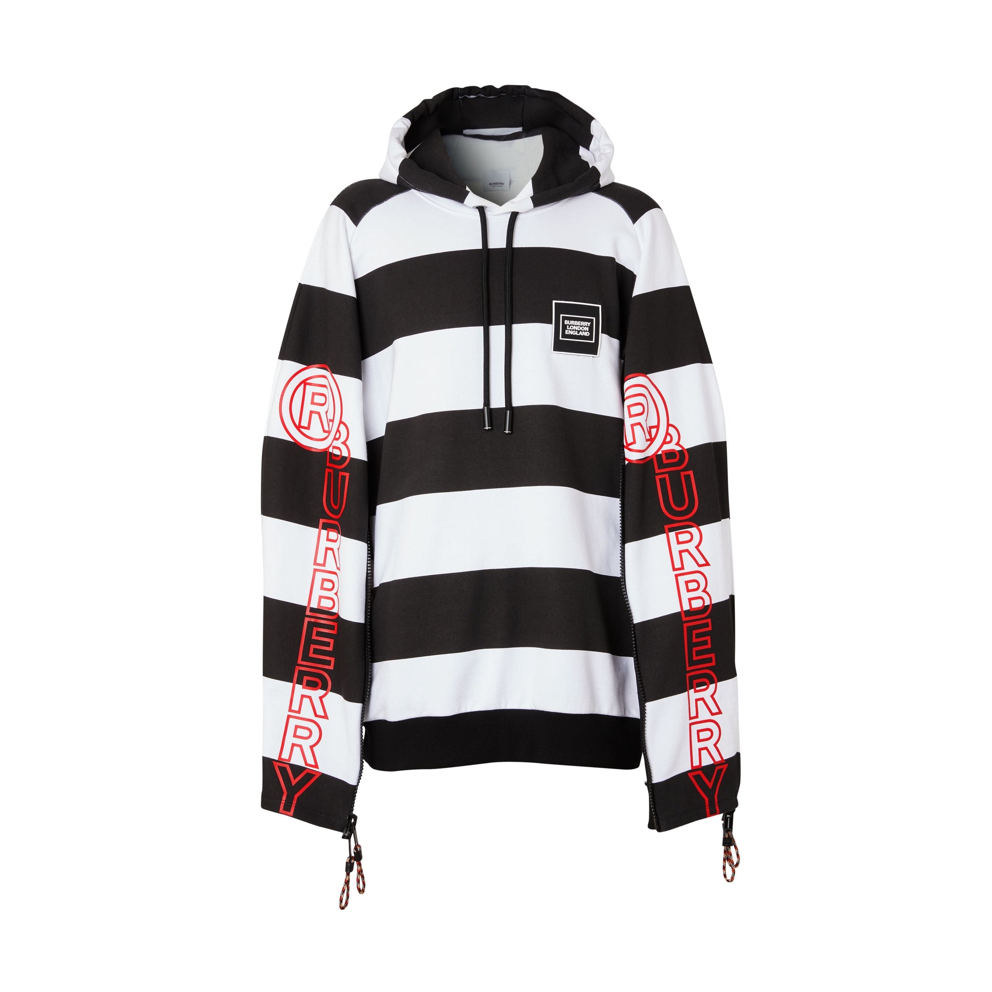 BLACK PATTERN Hoodie rayé en coton avec logo et zips