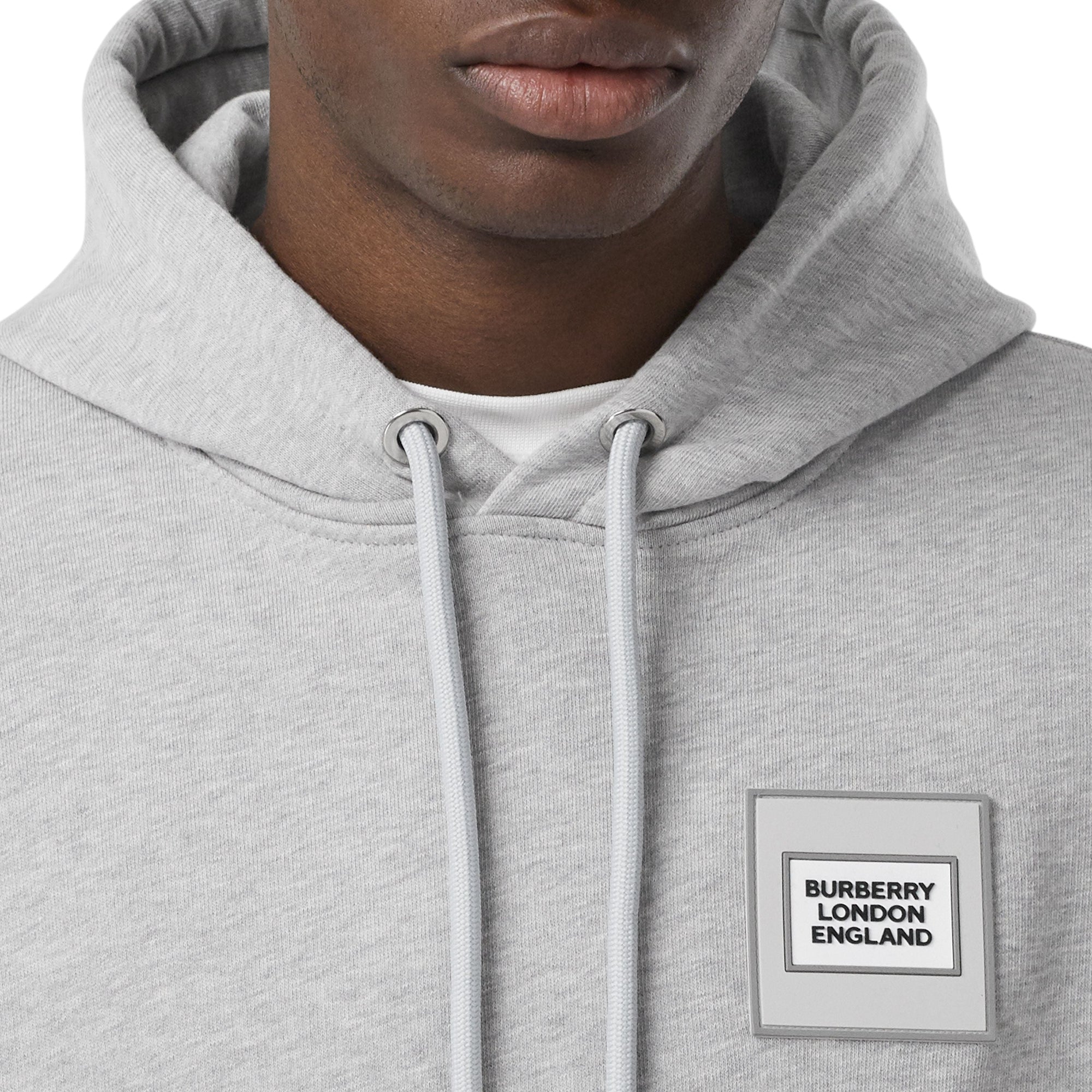 Hoodie en coton avec manches à panneaux - Camaïeu de gris