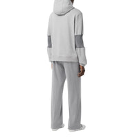 Hoodie en coton avec manches à panneaux - Camaïeu de gris