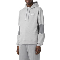 Hoodie en coton avec manches à panneaux - Camaïeu de gris