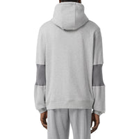 Hoodie en coton avec manches à panneaux - Camaïeu de gris