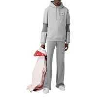 Hoodie en coton avec manches à panneaux - Camaïeu de gris