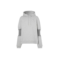 Hoodie en coton avec manches à panneaux - Camaïeu de gris