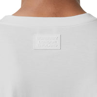 T-shirt oversize en coton à manches en cristaux avec découpe - Blanc optique