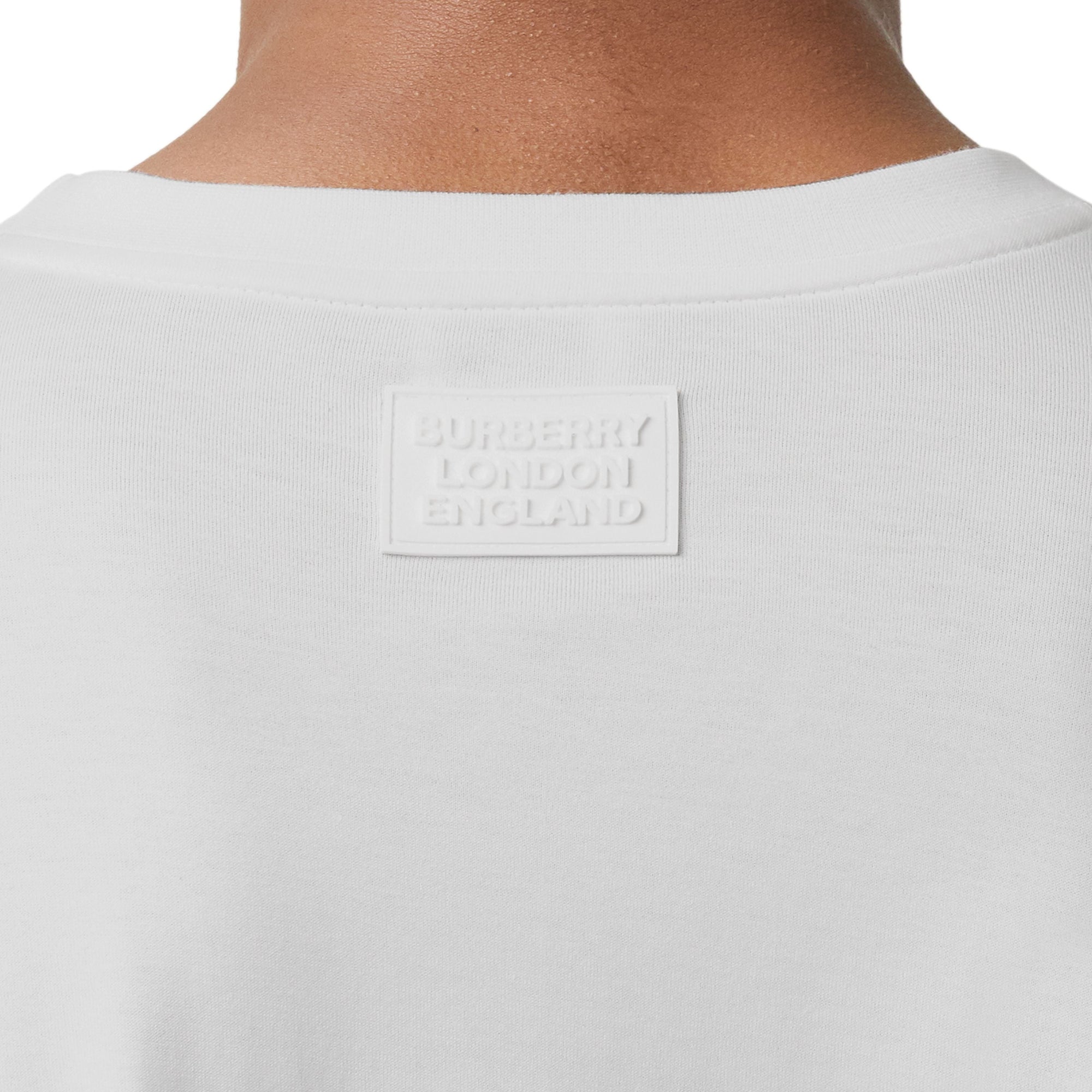 T-shirt oversize en coton à manches en cristaux avec découpe - Blanc optique